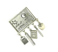 Broche artístico con forma de brújulas hecho de aleación resistente para accesorios escolares de moda e ideas de regalo, pin de regalo creativo, talla única, como se describe