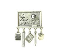 Broche artístico con forma de brújulas hecho de aleación resistente para accesorios escolares de moda e ideas de regalo para estudiantes, talla única, como se describe