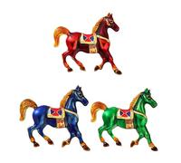 Broche artístico de aleación con diseño de caballo, detalle hecho a mano, joyería ligera en el pecho para uso diario, mejora de atuendo, pin de caballo de inspiración retro, talla única, como se