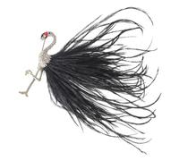 Broche artístico de aleación con forma de flamenco con diamantes de imitación brillantes, elegante pin de solapa para abrigo, traje, suéter, accesorio de moda, One Size, como se describe