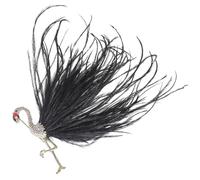 Broche artístico de aleación con forma de plumas de flamenco con diamantes de imitación brillantes, elegante pin de solapa para abrigo, traje, suéter, elegante pin de flamenco, talla única, como se