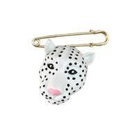 Broche artístico de leopardo de gran tamaño, color intenso, decoración de construcción fuerte para bolsos, elegante accesorio de abrigo, Medio, como se describe