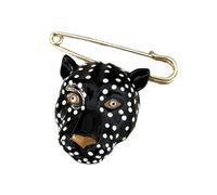Broche artístico de leopardo esmaltado de aleación de gran tamaño, accesorios llamativos para chaquetas, abrigos, bolsos, decoración de moda, accesorio de moda para mujer, Medio, como se describe