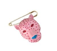Broche artístico de leopardo esmaltado de aleación de gran tamaño, accesorios llamativos para chaquetas, abrigos, bolsos, decoración de moda, accesorio de moda para mujer, Medio, como se describe