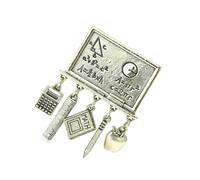 Broche artístico en forma de brújula de aleación resistente para accesorios escolares de moda e ideas de regalo, Einheitsgröße, como se describe