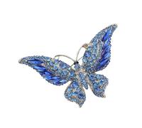 Broche artístico en forma de mariposa, revestimiento esmaltado brillante y detalle de piedra, piezas de joyería de moda para uso diario, elegante broche de aleación, One Size, Como se describe