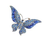 Broche artístico en forma de mariposa, revestimiento esmaltado brillante y detalle de piedra, piezas de joyería de moda para uso diario, talla única, como se describe