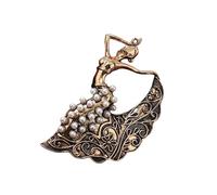Broche artístico inspirado en la danza de las minorías, con diseño de fundición de alta precisión, movimiento de pliegues detallados, encanto nacional, regalo, accesorios de ropa, One Size, como se