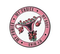 Broche artístico redondo para mujer, diseño de sistemas reproductivos femeninos, elegante broche simbólico de aleación para bolsos y ropa, broche único para útero, One Size, como se describe