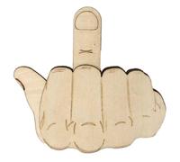 Broche automático de dedo medio divertido de madera para pulgar hacia arriba, decoración para bolsa de ropa, regalo novedoso para amigos, compañeros de trabajo, cumpleaños, vacaciones (dedos
