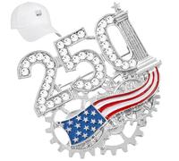 Broche Bandera De Estados Unidos | Patriótica Americana Con Rhinestone Brillante | Broche De Solapa Del 4 de Julio - Para Hombres, Mujeres Y Veteranos, Chaqueta De Traje, Se référer à la