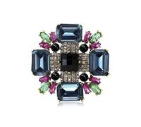 Broche barroco de diamantes de imitación, joya vintage para mujer y hombre, elegante, de lujo, accesorio de vestir, cristales redondos y rectangulares, estilo Art Deco victoriano, para boda