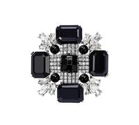 Broche barroco de diamantes de imitación, joya vintage para mujer y hombre, elegante, de lujo, accesorio de vestir, cristales redondos y rectangulares, estilo Art Deco victoriano, para boda