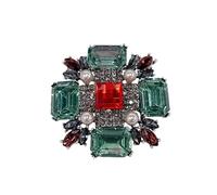 Broche barroco de diamantes de imitación, joya vintage para mujer y hombre, elegante, de lujo, accesorio de vestir, cristales redondos y rectangulares, estilo Art Deco victoriano, para boda