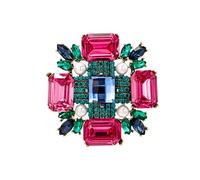 Broche barroco de diamantes de imitación, joya vintage para mujer y hombre, elegante, de lujo, accesorio de vestir, cristales redondos y rectangulares, estilo Art Deco victoriano, para boda