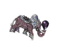 Broche brillante con forma de elefante con diamantes de imitación, ideal para atuendo o estilo casual, regalo de joyería de elefante simbólico, talla única, como se describe