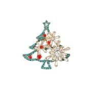 Broche brillante para árbol de Navidad, aleación resistente, artesanal, para eventos festivos, diamantes de imitación, One Size, como se describe
