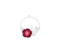 Broche Camelia Joyas de Papel - rosa/granate
