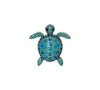 Broche chapado en oro con flores y tortugas marinas, decorativo, joyería para vestir, joyería para mujer, accesorio de broche, pin de cinta (A, talla única)