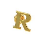 Broche chapado en oro con letras doradas de estilo clásico, Pin de solapa para hombre, sombrero para mujer, bufanda, mochila, insignia, joyería