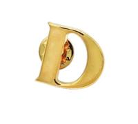 Broche chapado en oro con letras doradas de estilo clásico, Pin de solapa para hombre, sombrero para mujer, bufanda, mochila, insignia, joyería