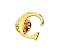 Broche chapado en oro con letras doradas de estilo clásico, Pin de solapa para hombre, sombrero para mujer, bufanda, mochila, insignia, joyería