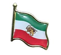 Broche con bandera nacional iraní, construcción de metal y cierre de mariposa de piel, accesorio formal, Einheitsgröße, como se describe