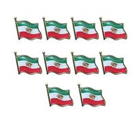 Broche con bandera nacional iraní, construcción de metal y cierre de mariposa de piel, accesorio formal, Einheitsgröße, como se describe