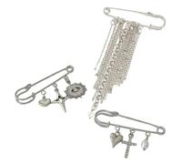 Broche con borlas que incorpora diseños de cadena y perlas de imitación para conjuntos de moda, portátil, accesorio ideal para regalo, talla única, como se describe