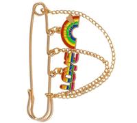 Broche con cadena de corazón Multicolor único, Pin decorativo elegante para chaquetas, bufandas y más, broche con cadena de amor