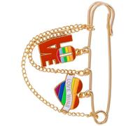 Broche con cadena de corazón Multicolor único, Pin decorativo elegante para chaquetas, bufandas y más, broche con cadena de amor