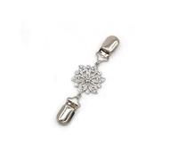 Broche con clip for suéter, cárdigan, alfiler, ramillete, metal, color plateado, parte trasera, cierre de pato, decoración ropa(Type 8)