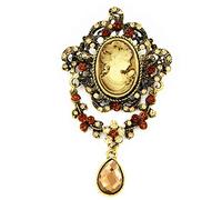 Broche con colgante de camafeo victoriano vintage para boda, fiesta, regalo, talla única, metal, sin piedras preciosas, one size, Metal, No es una piedra preciosa
