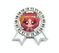 Broche con diseño de ardilla en cadena, diseño de flor, Medium, Metal
