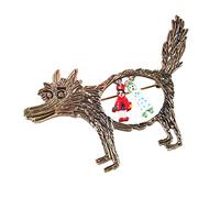 Broche con diseño de Caperucita Roja, diseño de lobo de dibujos animados, as description, Plástico, como se describe en