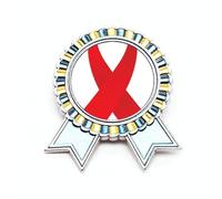 Broche con diseño de cinta roja para el Día Mundial del SIDA, Medium, Metal