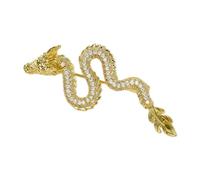 Broche con diseño de dragón del zodiaco con diseño de dragón, insignia de Año Nuevo chino, decoración de fiesta, broche de traje para abrigos, joyería étnica, broche de dragón, talla única, como se