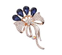 Broche con diseño de flores con diamantes de imitación multifuncionales, joyería acentuada para elevar cualquier conjunto, adecuado para varias ocasiones, elegante pin de flores, talla única, como se