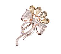 Broche con diseño de flores con diamantes de imitación multifuncionales, joyería acentuada para elevar cualquier conjunto, adecuado para varias ocasiones, broche adornado con cristal, One Size, como