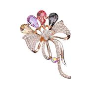 Broche con diseño de flores con diamantes de imitación multifuncionales, joyería acentuada para elevar cualquier conjunto, adecuado para varias ocasiones, broche floral, talla única, como se describe