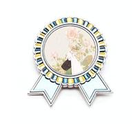 Broche con diseño de flores de estilo clásico chino para ilustrador, ganador de medalla, Medium, Metal
