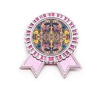 Broche con diseño de flores de estilo europeo, color rosa, Medium, Metal