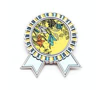 Broche con diseño de flores de lirio de arte moderno, Medium, Metal