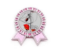 Broche con diseño de flores rojas, diseño de maíz, color rosa, Medium, Metal