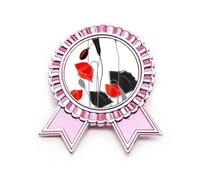 Broche con diseño de flores rojas, diseño de maíz, color rosa, Medium, Metal