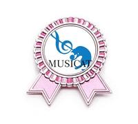 Broche con diseño de gato musical que combina la diversión Art Deco Fashion Badge Pin Rosa Ganador Premio Medalla, Medium, Metal