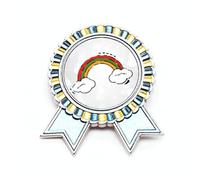 Broche con diseño de ilustración de viento y clima arco iris, medalla para ganador del premio, Medium, Metal
