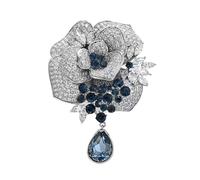 Broche con diseño de rosa romántica, a prueba de deslustre, decoración de aleación, cómodo de llevar para accesorios de novia, atuendo profesional, joyería de rosa brillante, talla única, como se