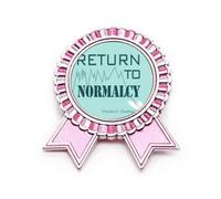 Broche con eslogan electoral de regreso a la normalidad, color rosa, Medium, Metal