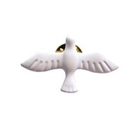 Broche con esmalte blanco Paloma simboliza el broche del pájaro de la paz SPI